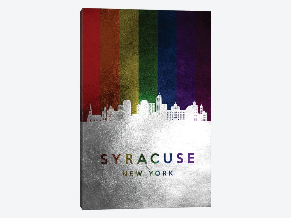 Syracuse New York Spectrum Skyline by Adrian Baldovino 1-piece Canvas Artwork