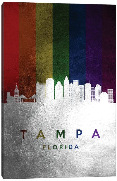 Tampa Florida Spectrum Skyline Canvas Art Print - Tampa Bay
