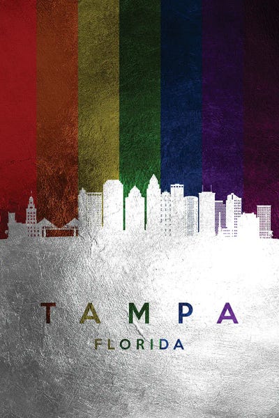 Silver: Tampa Florida Spectrum Skyline by Adrian Baldovino