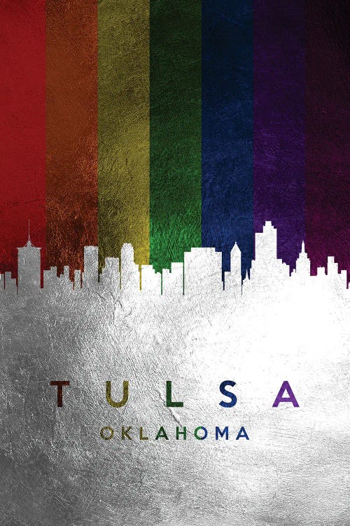 Tulsa Oklahoma Spectrum Skyline by Adrian Baldovino wall art