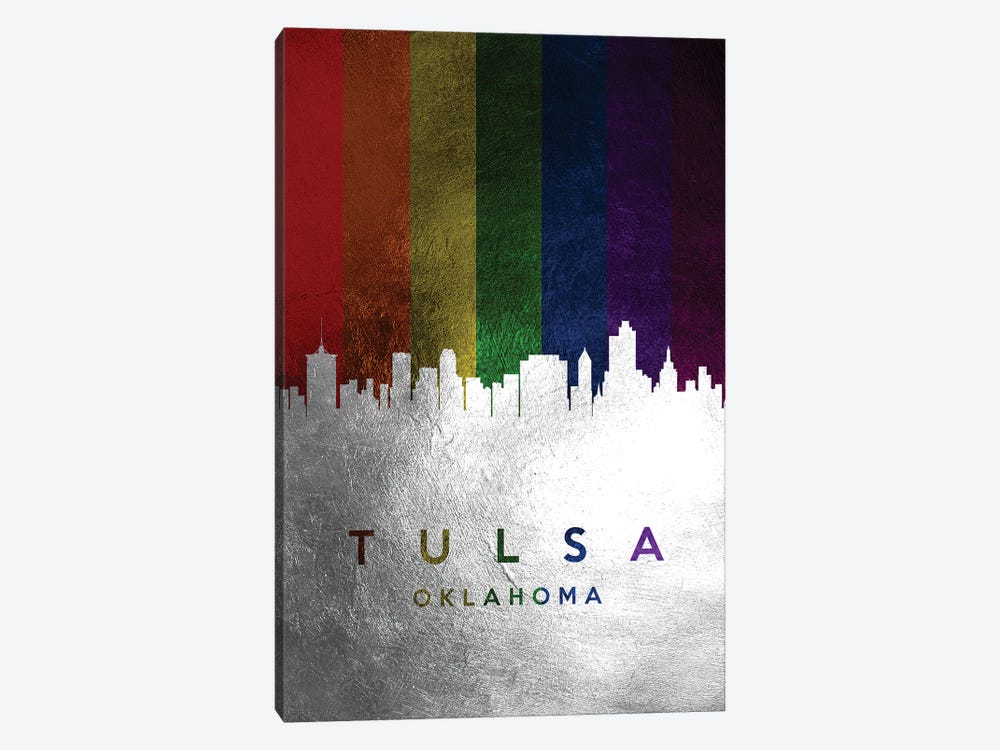 Tulsa Oklahoma Spectrum Skyline by Adrian Baldovino 1-piece Canvas Art