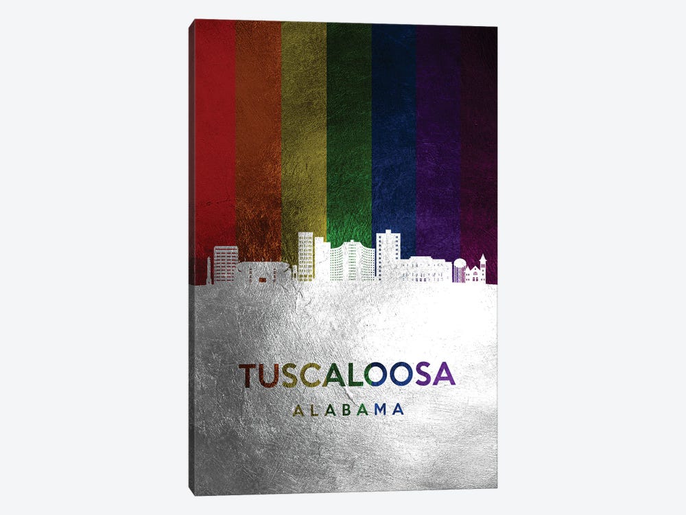 Tuscaloosa Alabama Spectrum Skyline by Adrian Baldovino 1-piece Canvas Art Print