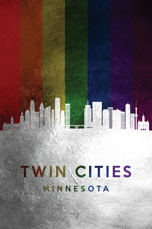 Twin Cities Minnesota Spectrum Skyline by Adrian Baldovino wall art