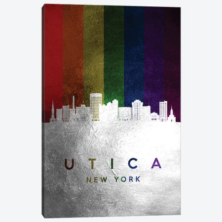 Utica New York Spectrum Skyline Canvas Print #ABV766} by Adrian Baldovino Canvas Art Print