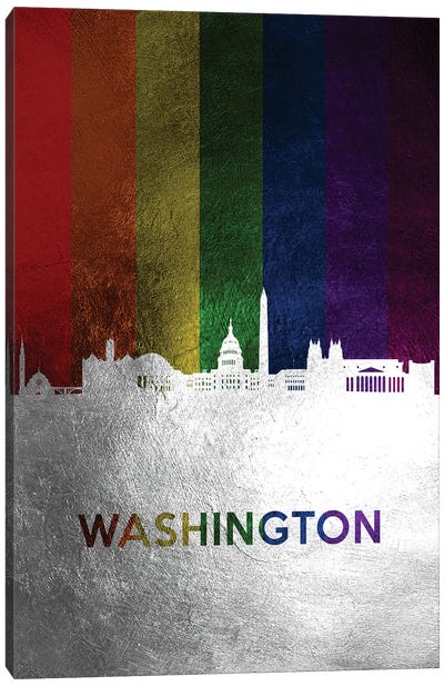 Washington Spectrum Skyline Canvas Art Print - LGBTQ+ Art