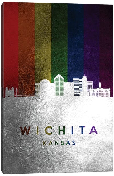 Wichita Kansas Spectrum Skyline Canvas Art Print - LGBTQ+ Art