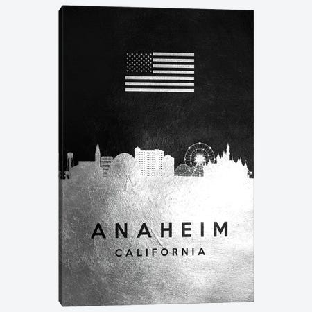 Anaheim California Silver Skyline Canvas Print #ABV773} by Adrian Baldovino Canvas Print