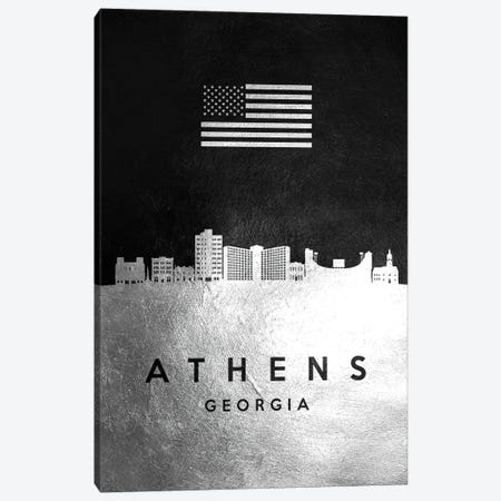 Athens Georgia Silver Skyline Canvas Print #ABV777} by Adrian Baldovino Canvas Artwork