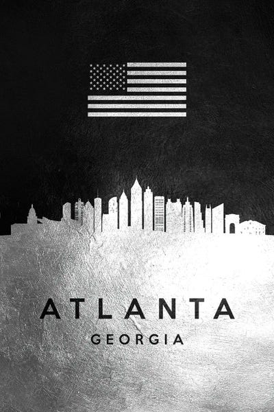Georgia: Atlanta Georgia Silver Skyline by Adrian Baldovino