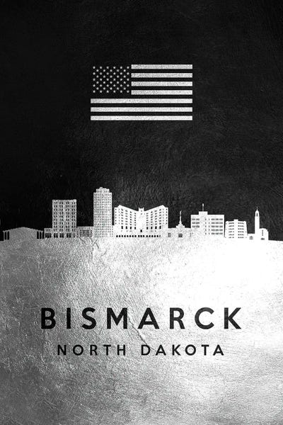 North Dakota: Bismarck North Dakota Silver Skyline by Adrian Baldovino