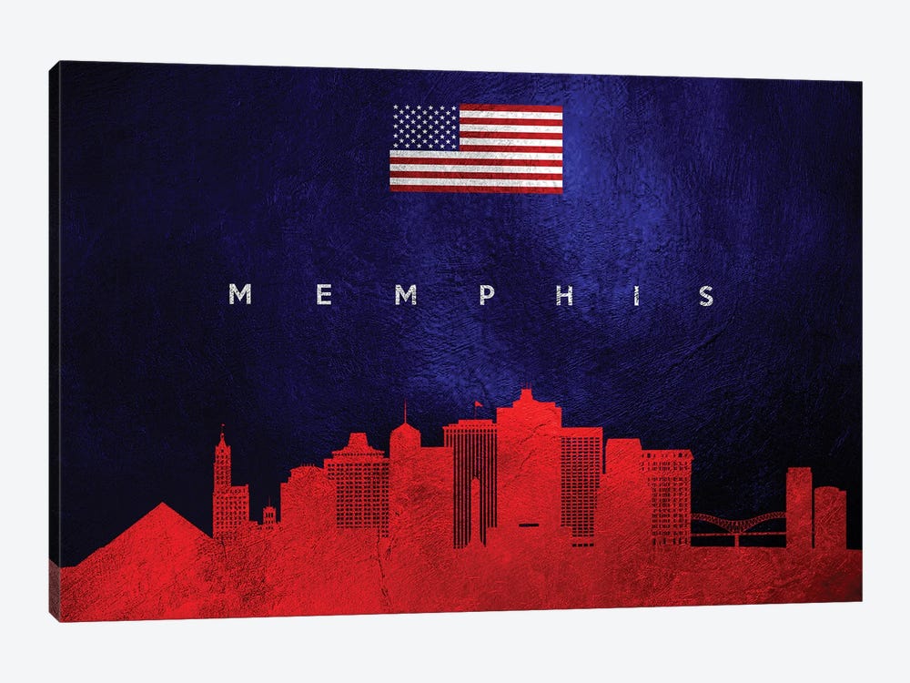 Memphis Tennessee Skyline by Adrian Baldovino 1-piece Canvas Art