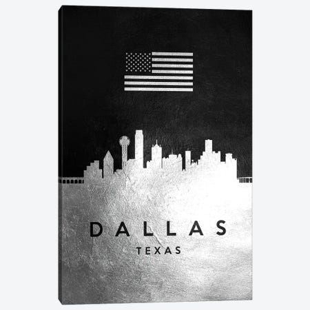 Dallas Texas Silver Skyline Canvas Print #ABV799} by Adrian Baldovino Art Print