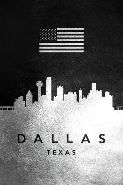 Dallas Texas Silver Skyline
