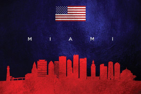 Miami: Miami Florida Skyline by Adrian Baldovino