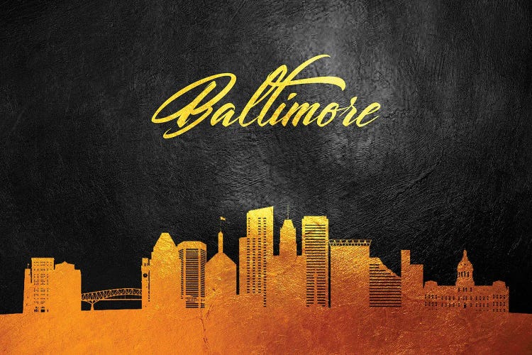 Baltimore Maryland Gold Skyline