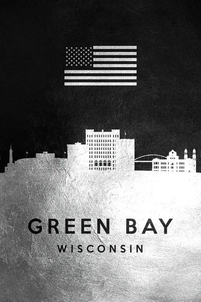 Wisconsin: Green Bay Wisconsin Silver Skyline by Adrian Baldovino