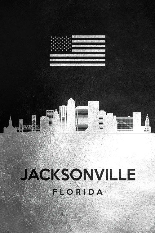 Jacksonville Florida Silver Skyline