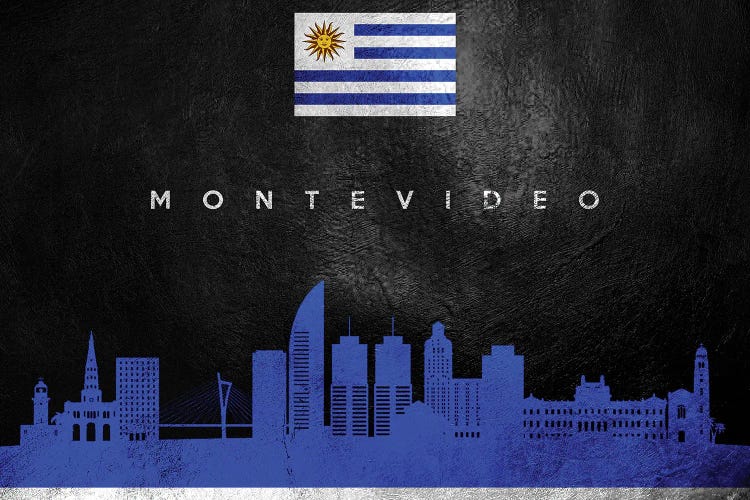 Montevideo Uruguay Skyline by Adrian Baldovino wall art