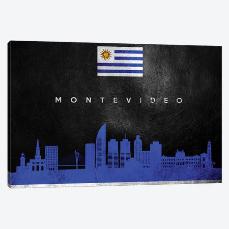 Montevideo Uruguay Skyline Canvas Print #ABV81} by Adrian Baldovino Canvas Wall Art