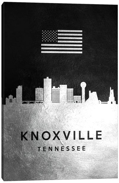 Knoxville Tennessee Silver Skyline Canvas Art Print - Tennessee Art