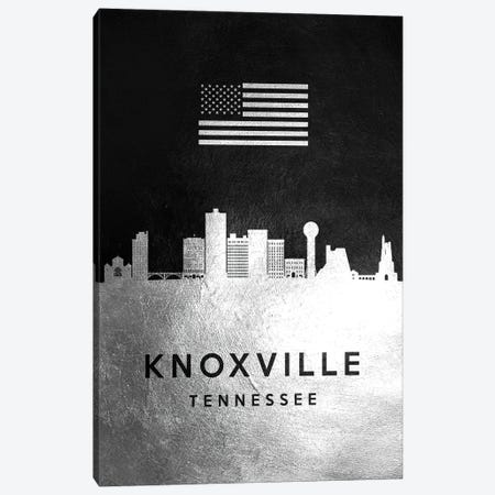 Knoxville Tennessee Silver Skyline Canvas Print #ABV820} by Adrian Baldovino Canvas Print