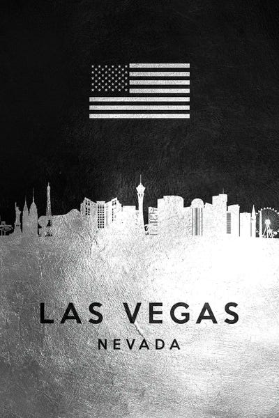 Las Vegas Skylines: Las Vegas Nevada Silver Skyline by Adrian Baldovino
