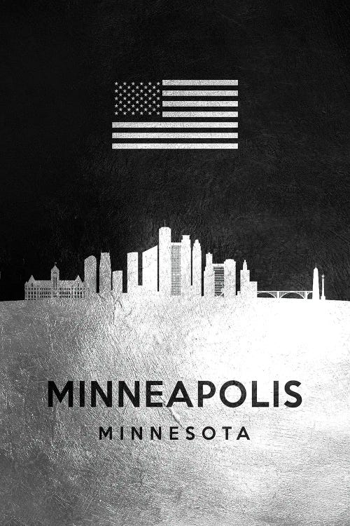Minneapolis Minnesota Silver Skyline
