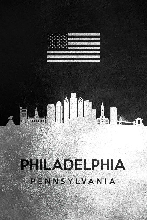 Philadelphia Pennsylvania Silver Skyline