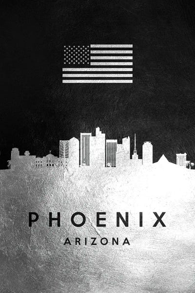Phoenix: Phoenix Arizona Silver Skyline by Adrian Baldovino