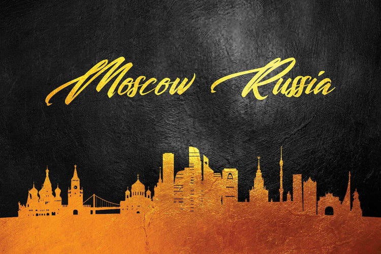 Moscow Russia Gold Skyline