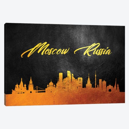 Moscow Russia Gold Skyline Canvas Print #ABV84} by Adrian Baldovino Canvas Art Print