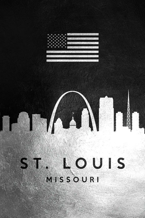 Saint Louis Missouri Silver Skyline