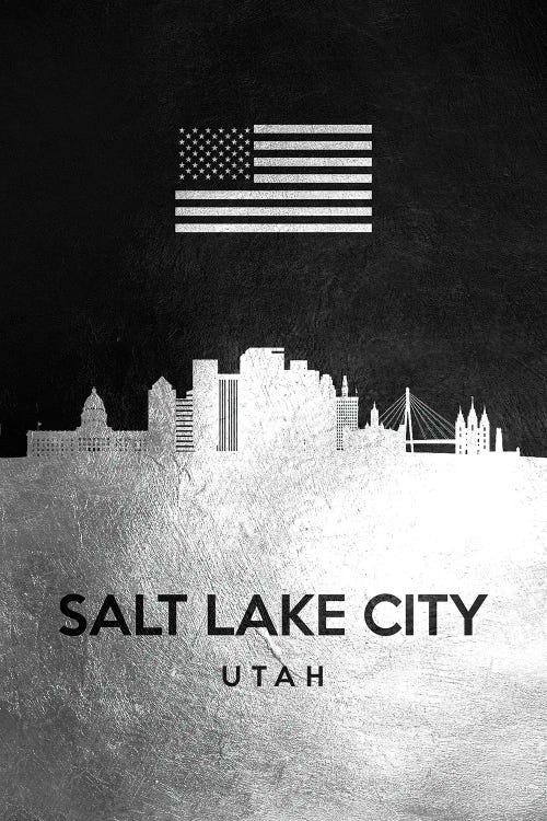 Salt Lake City Utah Silver Skyline