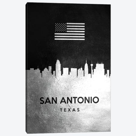 San Antonio Texas Silver Skyline II Canvas Print #ABV865} by Adrian Baldovino Canvas Wall Art