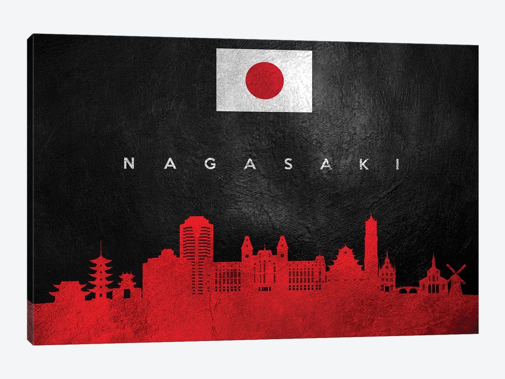 Nagasaki Japan Skyline by Adrian Baldovino 1-piece Canvas Art Print