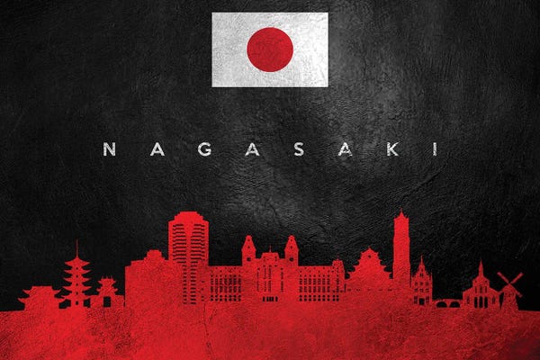 International Flags: Nagasaki Japan Skyline by Adrian Baldovino