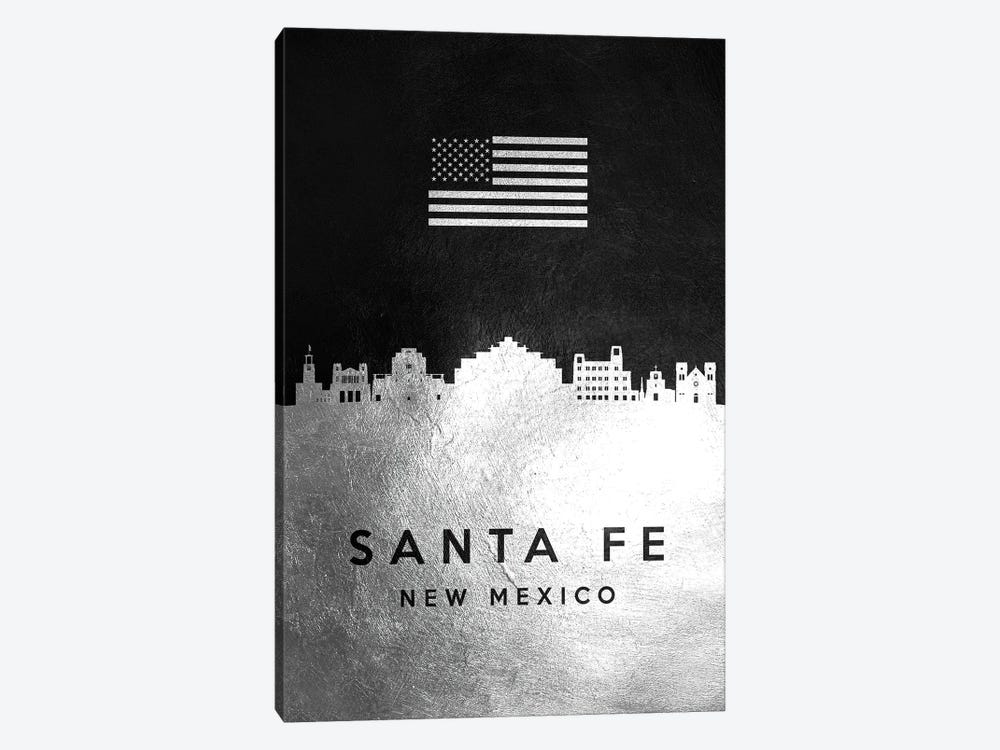 Santa Fe New Mexico Silver Skyline by Adrian Baldovino 1-piece Canvas Print