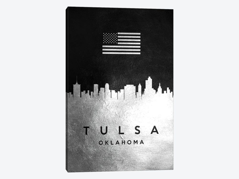 Tulsa Oklahoma Silver Skyline by Adrian Baldovino 1-piece Canvas Artwork