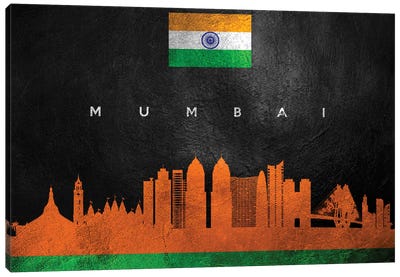 Mumbai India Skyline Canvas Art Print - International Flag Art