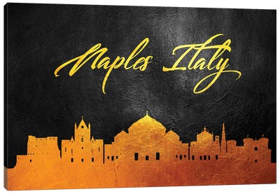Naples Italy Gold Skyline Canvas Art Print - Naples