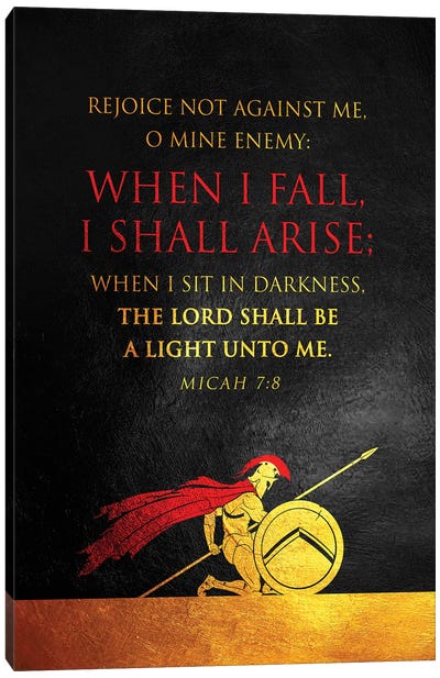 Micah 7:8 Bible Verse Canvas Art Print - Christian Art