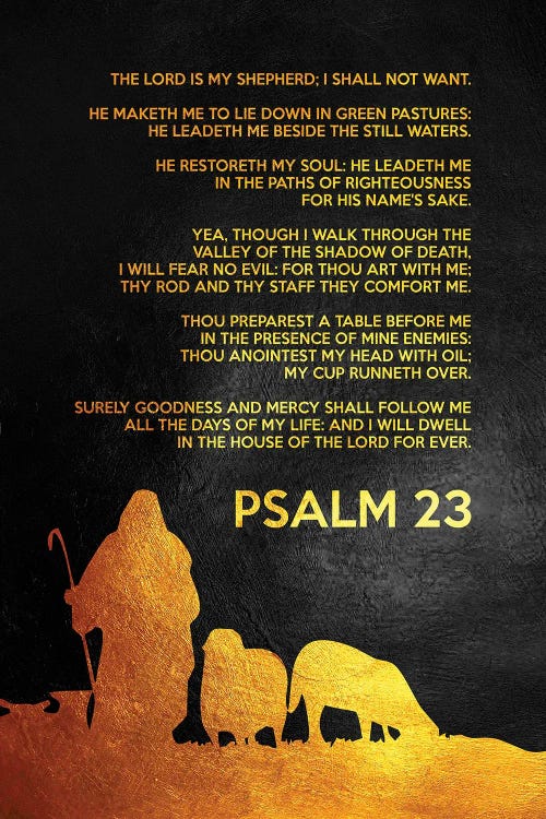 Psalm 23 Bible Verse by Adrian Baldovino wall art