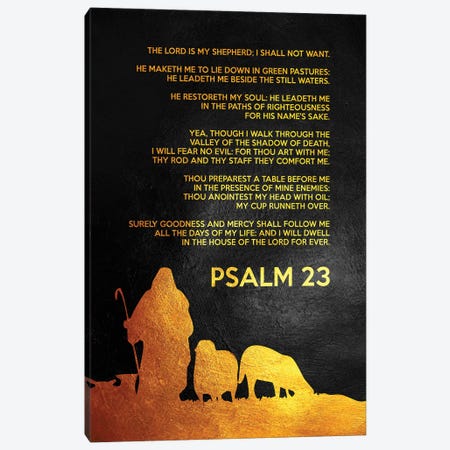 Psalm 23 Bible Verse Canvas Print #ABV895} by Adrian Baldovino Canvas Art Print