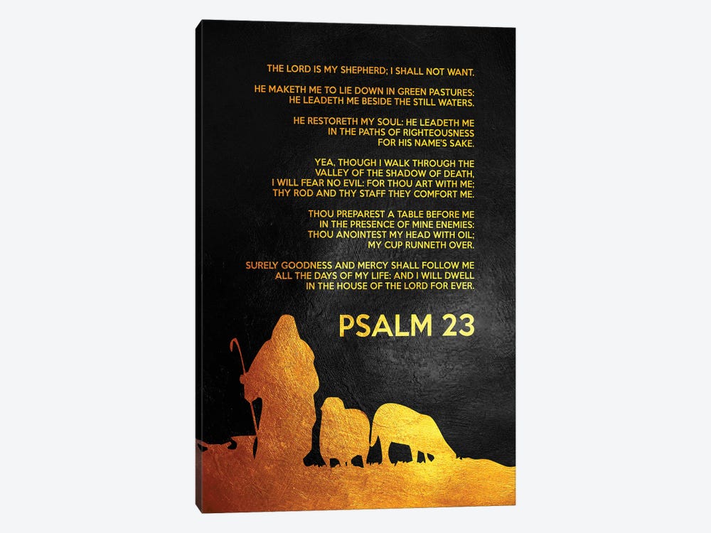 Psalm 23 Bible Verse by Adrian Baldovino 1-piece Art Print