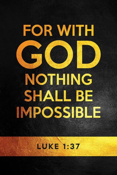 Luke 1:37 Bible Verse by Adrian Baldovino canvas print