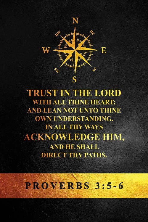 Proverbs 3:5-6 Bible Verse by Adrian Baldovino wall art