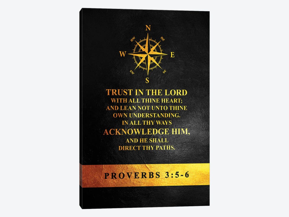 Proverbs 3:5-6 Bible Verse by Adrian Baldovino 1-piece Art Print
