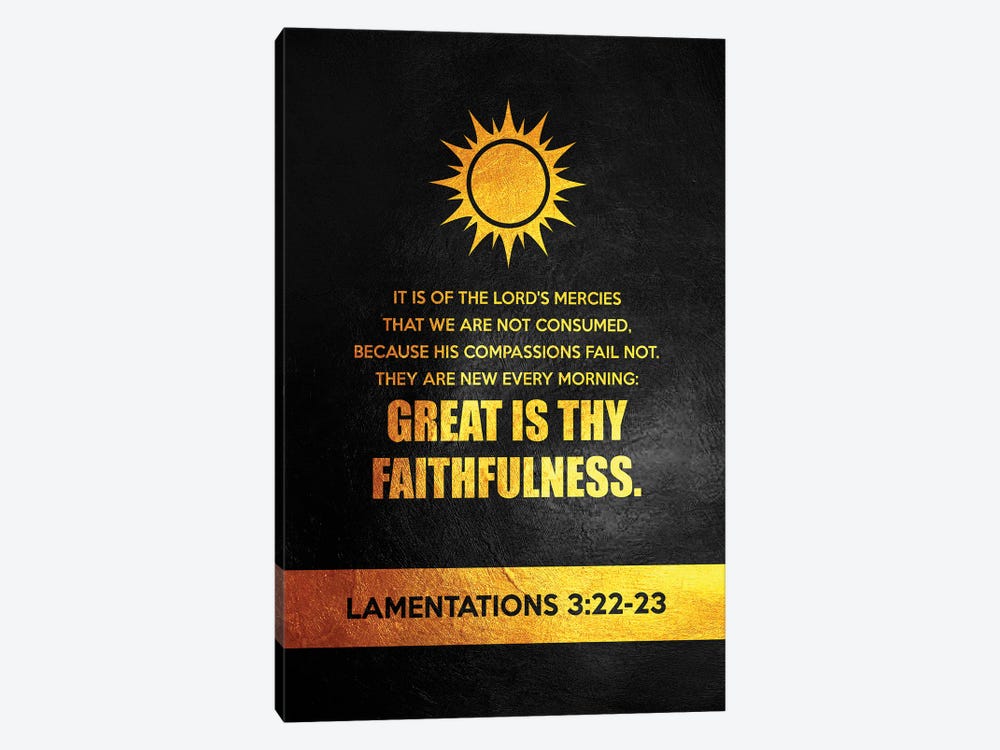 Lamentations 3:22-23 Bible Verse by Adrian Baldovino 1-piece Canvas Wall Art