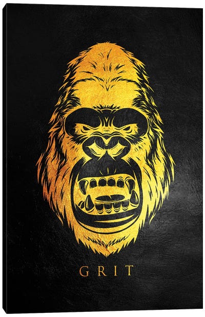 Gorilla Grit Canvas Art Print - Determination Art