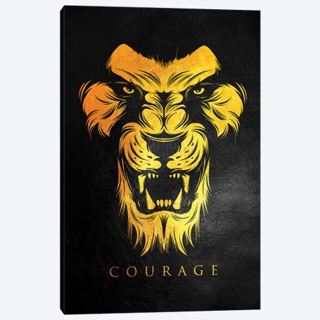 Lion Courage Canvas Print #ABV908} by Adrian Baldovino Canvas Art